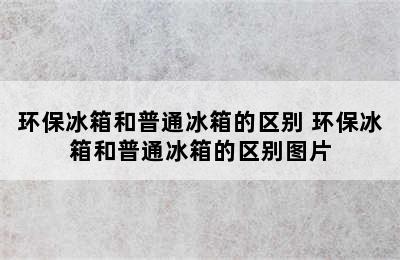 环保冰箱和普通冰箱的区别 环保冰箱和普通冰箱的区别图片